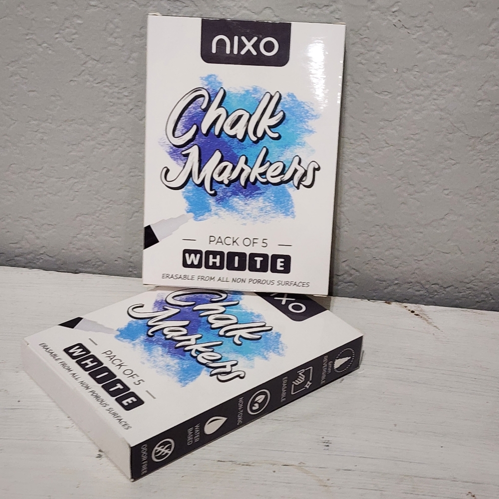 Liquid Chalk Markers Blackboards, Glass - White